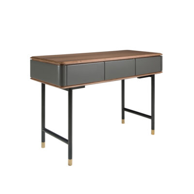(Español) Consola rectangular nogal, madera gris oscuro y acero negro console - Angel Cerda