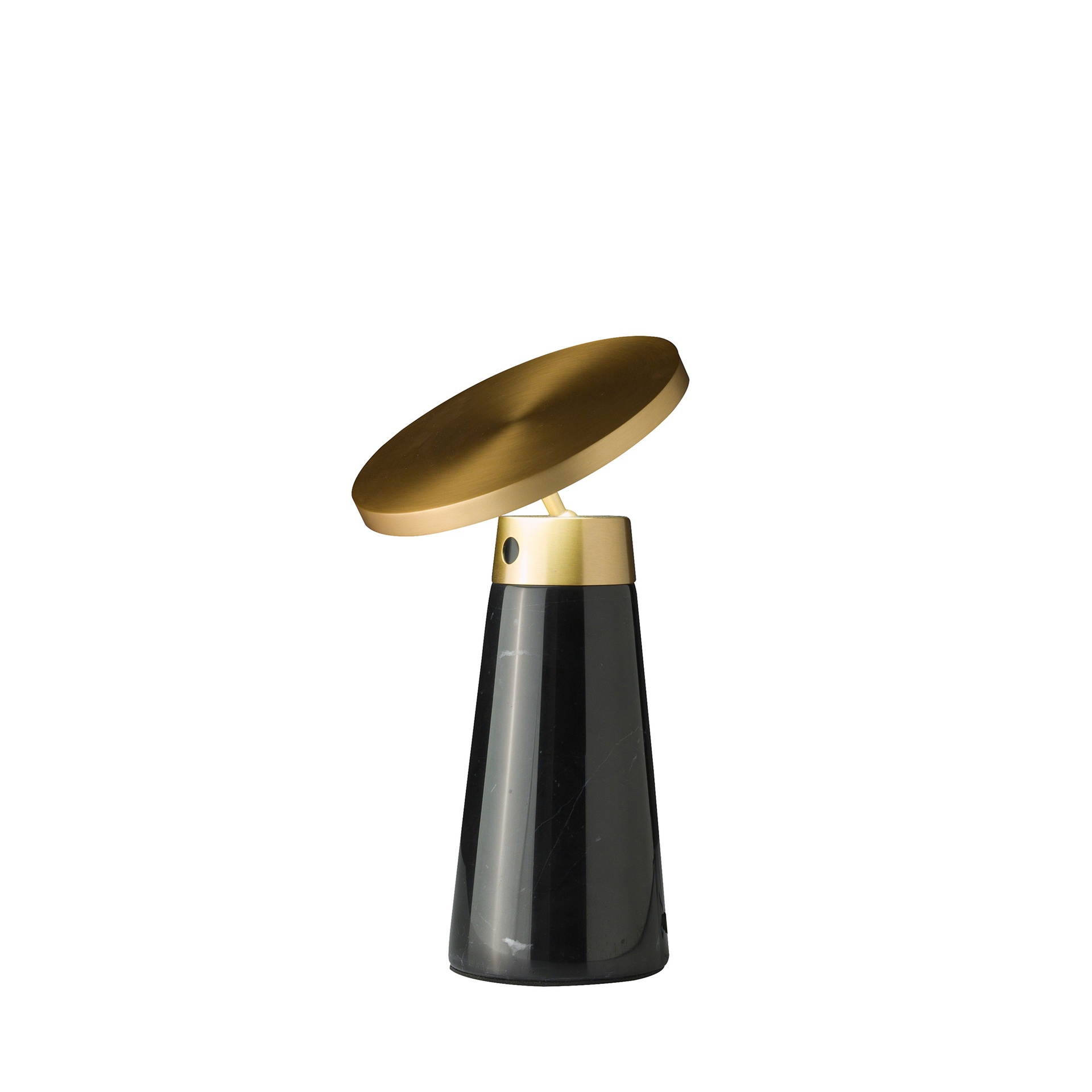 Lampe de bureau en marbre noir et acier doré Lampe de bureau en marbre noir et acier doré