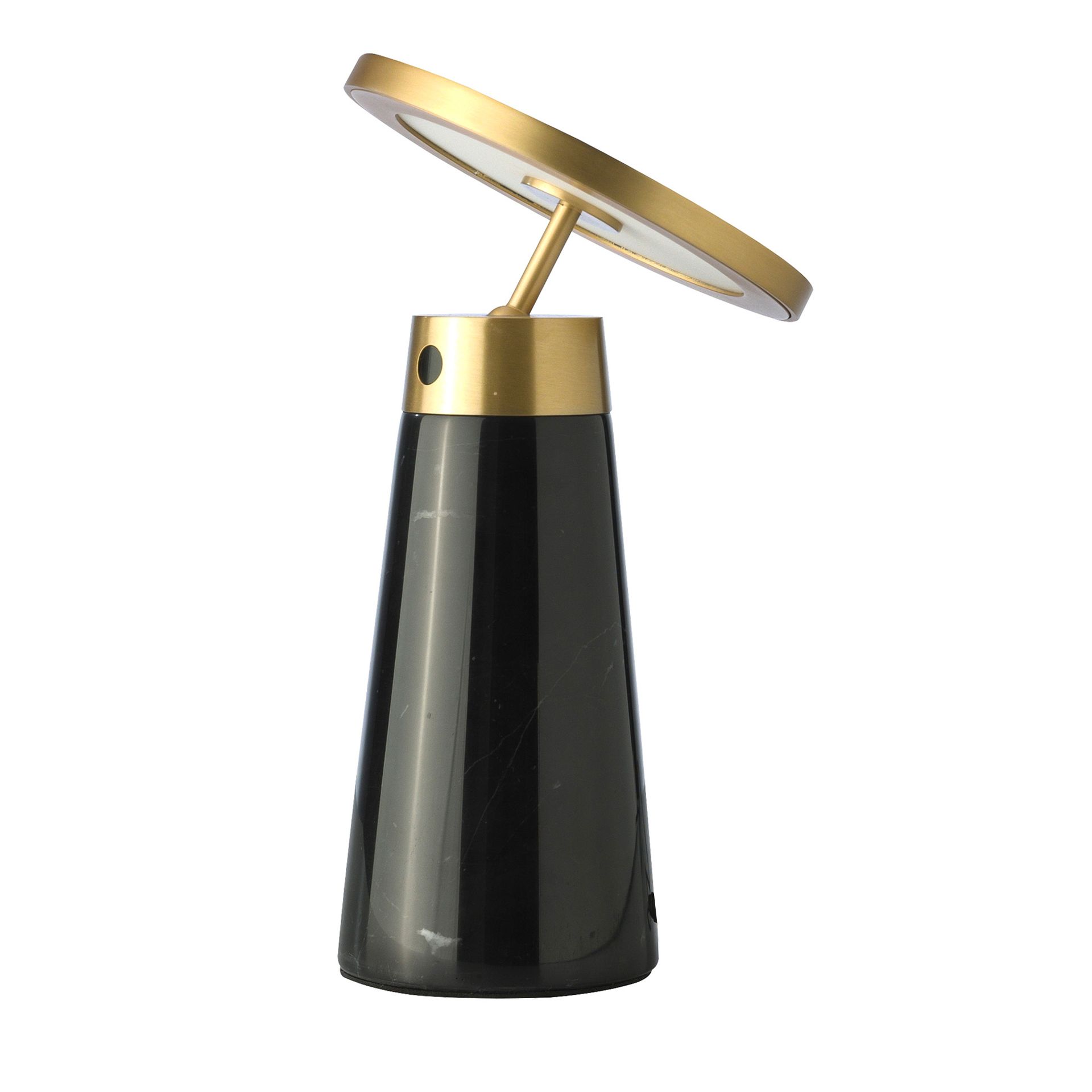 Lampe de bureau en marbre noir et acier doré Lampe de bureau en marbre noir et acier doré