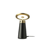 Table lamp in nero marquina marble and golden polished steel