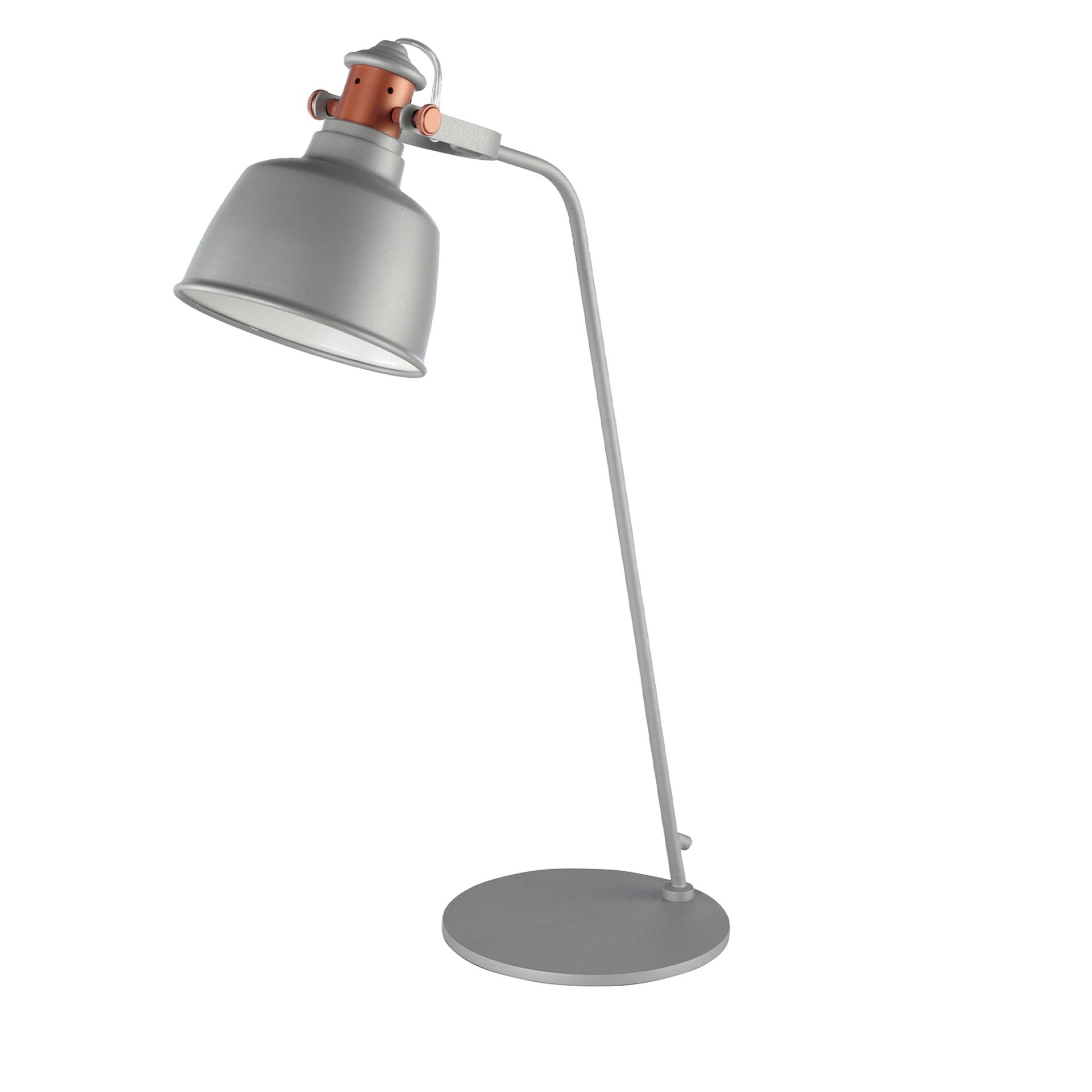 Lampe de bureau en acier gris et détails en bronze