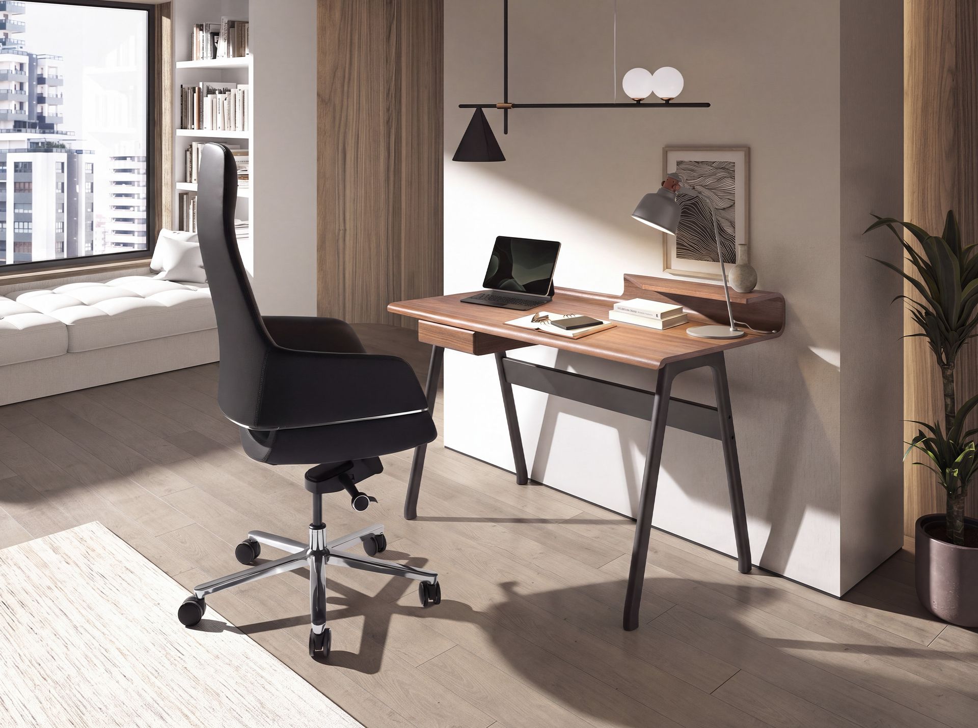 Lampe de bureau en acier gris et détails en bronze Lampe de bureau en acier gris et détails en bronze