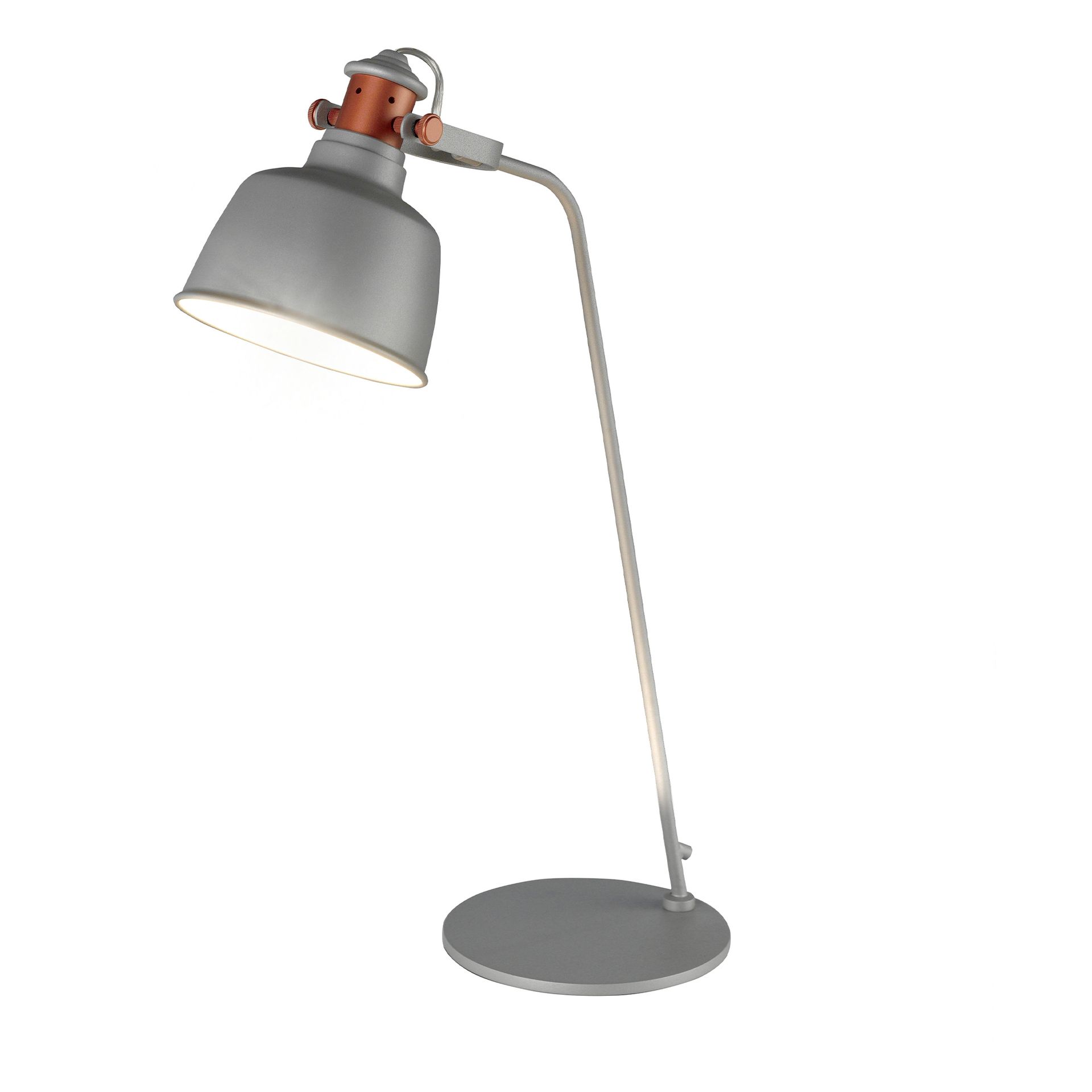 Lampe de bureau en acier gris et détails en bronze Lampe de bureau en acier gris et détails en bronze