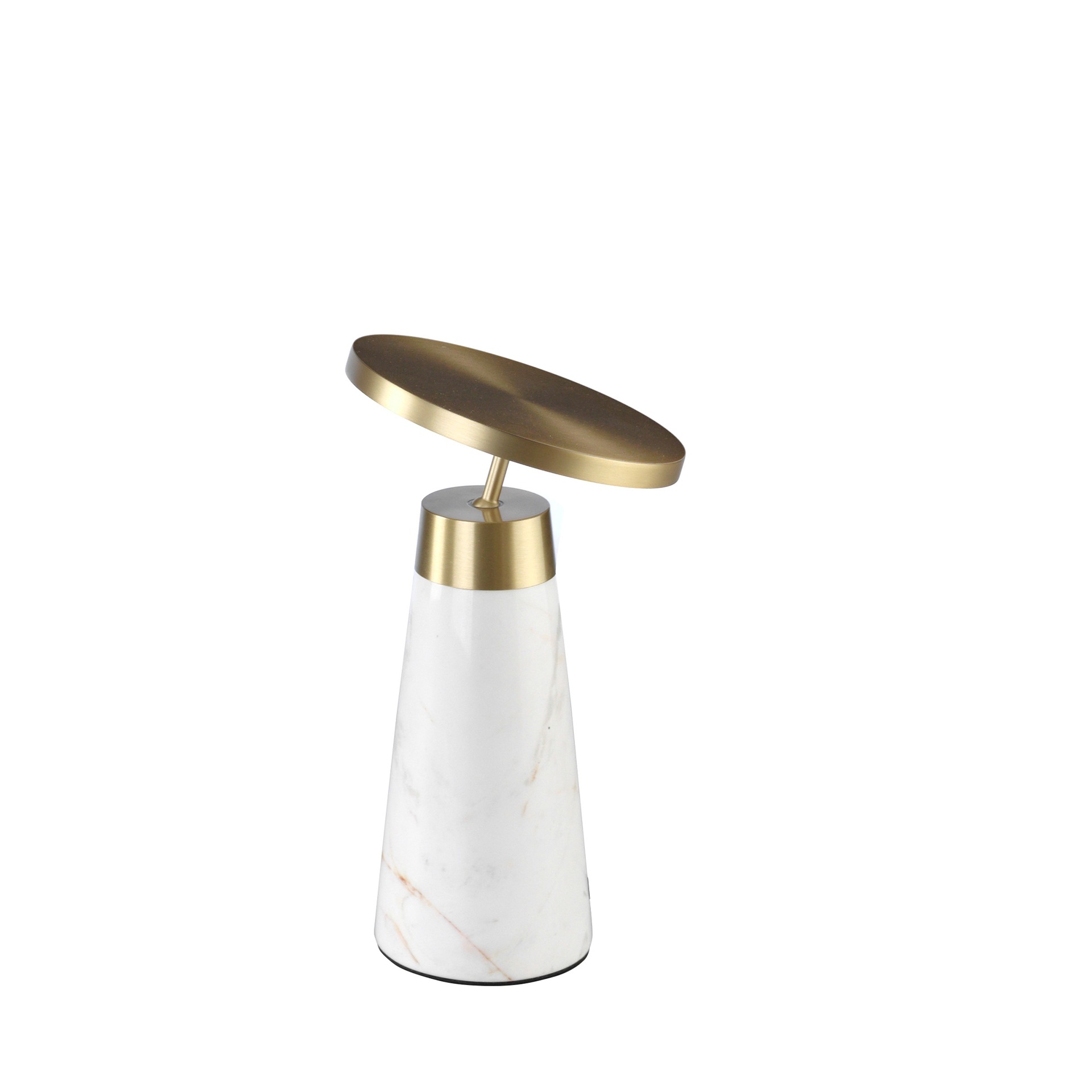 Table lamp in white marble and golden steel Table lamp in white marble and golden steel