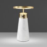 Table lamp in white marble and golden steel