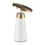 Table lamp in white marble and golden steel