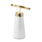 Table lamp in white marble and golden steel