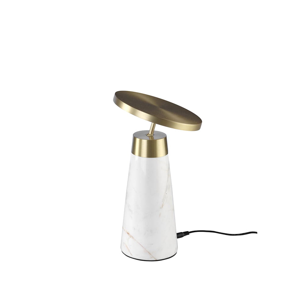 Table lamp in calacatta marble and gilded polished steel