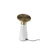 Table lamp in calacatta marble and gilded polished steel