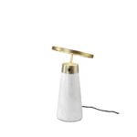 Table lamp in calacatta marble and gilded polished steel