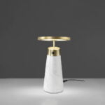 Table lamp in calacatta marble and gilded polished steel