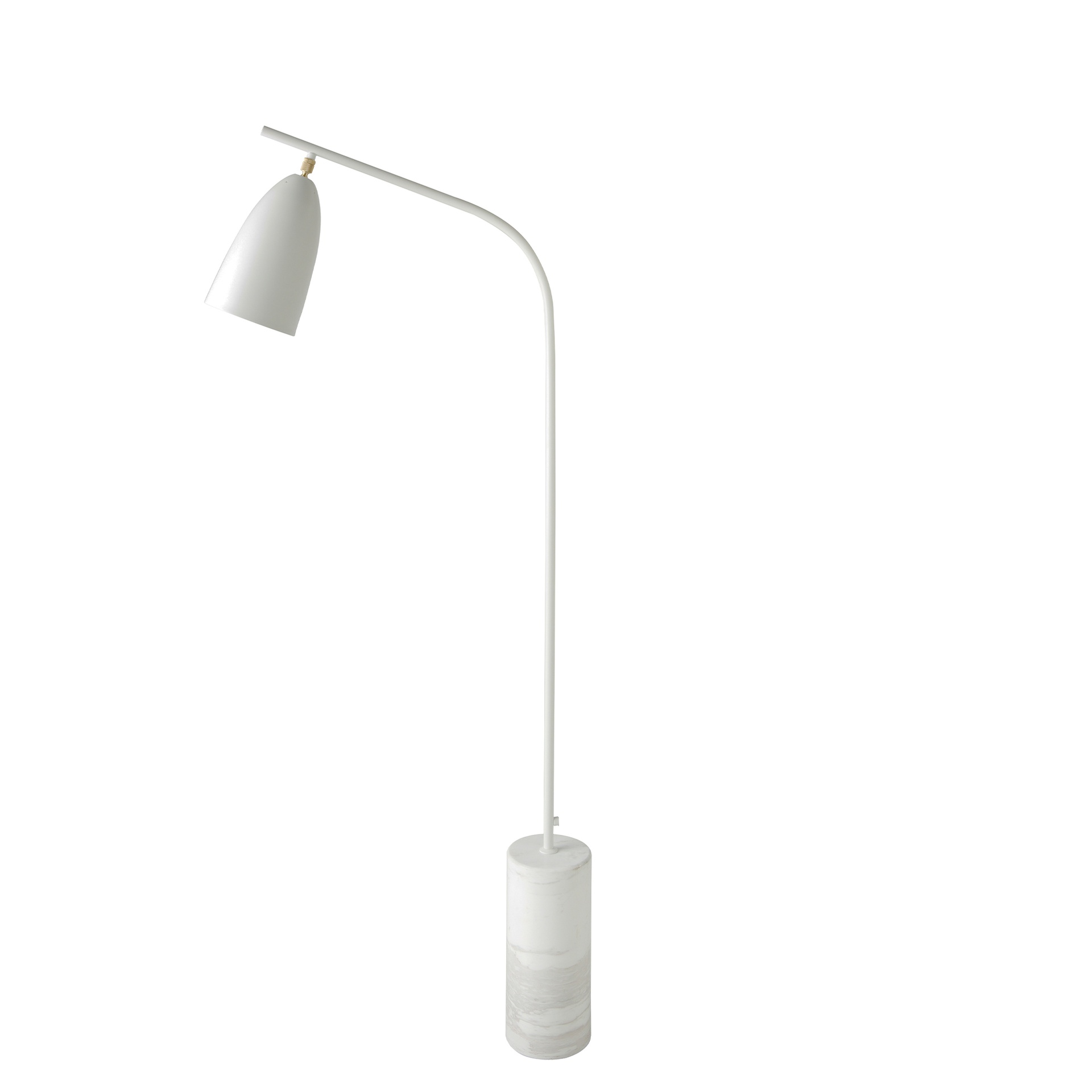 Lámpara pie acero blanco con base de mármol porcelánico Lámpara pie acero blanco con base de mármol porcelánico