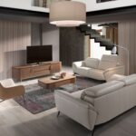 Lámpara pie acero blanco con base de mármol porcelánico