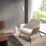 Floor lamp in calacatta marble and white steel