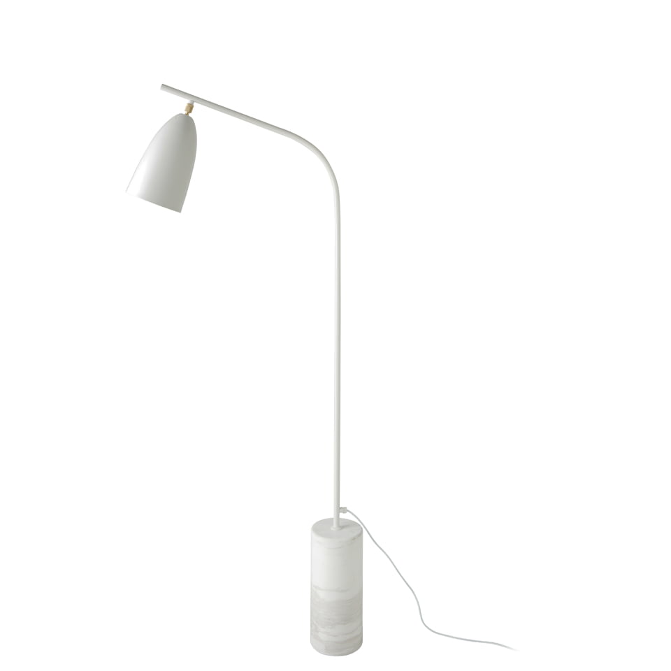 Floor lamp in calacatta marble and white steel