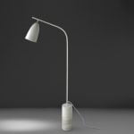 Floor lamp in calacatta marble and white steel