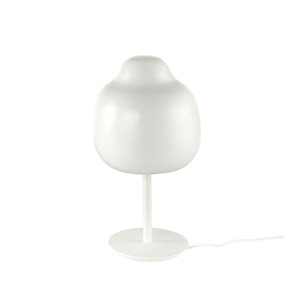 Lampe de table en acier inoxydable laqué de couleur blanche