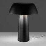 Table lamp made of stainless steel lacquered in black color