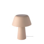 Table lamp made of stainless steel lacquered in pink color