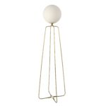 Lampadaire acier doré et verre blanc