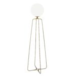 Lampadaire acier doré et verre blanc