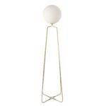 Lampadaire acier doré et verre blanc