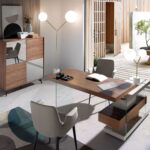 Lampadaire en marbre blanc, acier doré et verre blanc