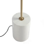 Floor lamp in calacatta marble, gilded steel and white glass