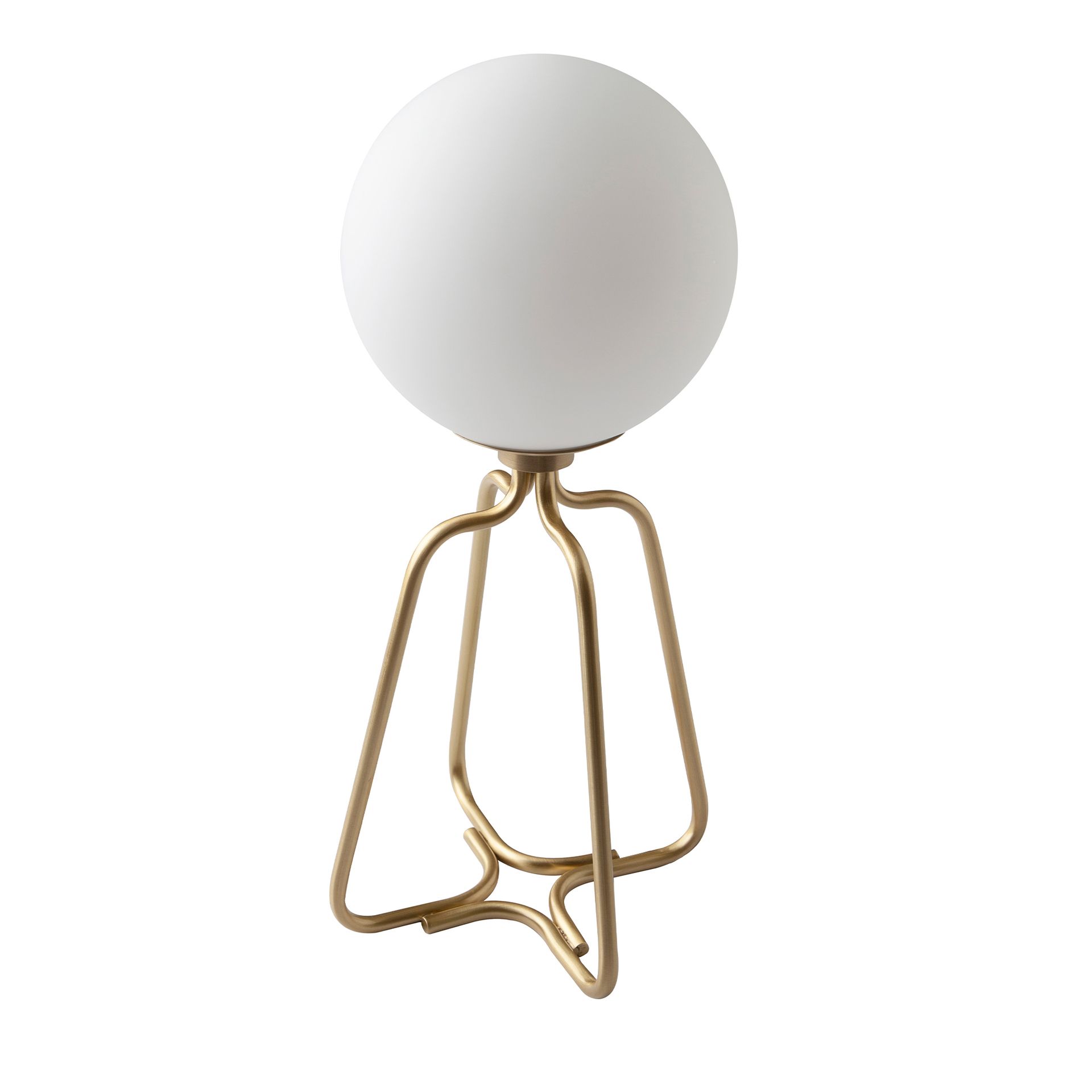 Lampe de bureau acier doré et verre blanc Lampe de bureau acier doré et verre blanc