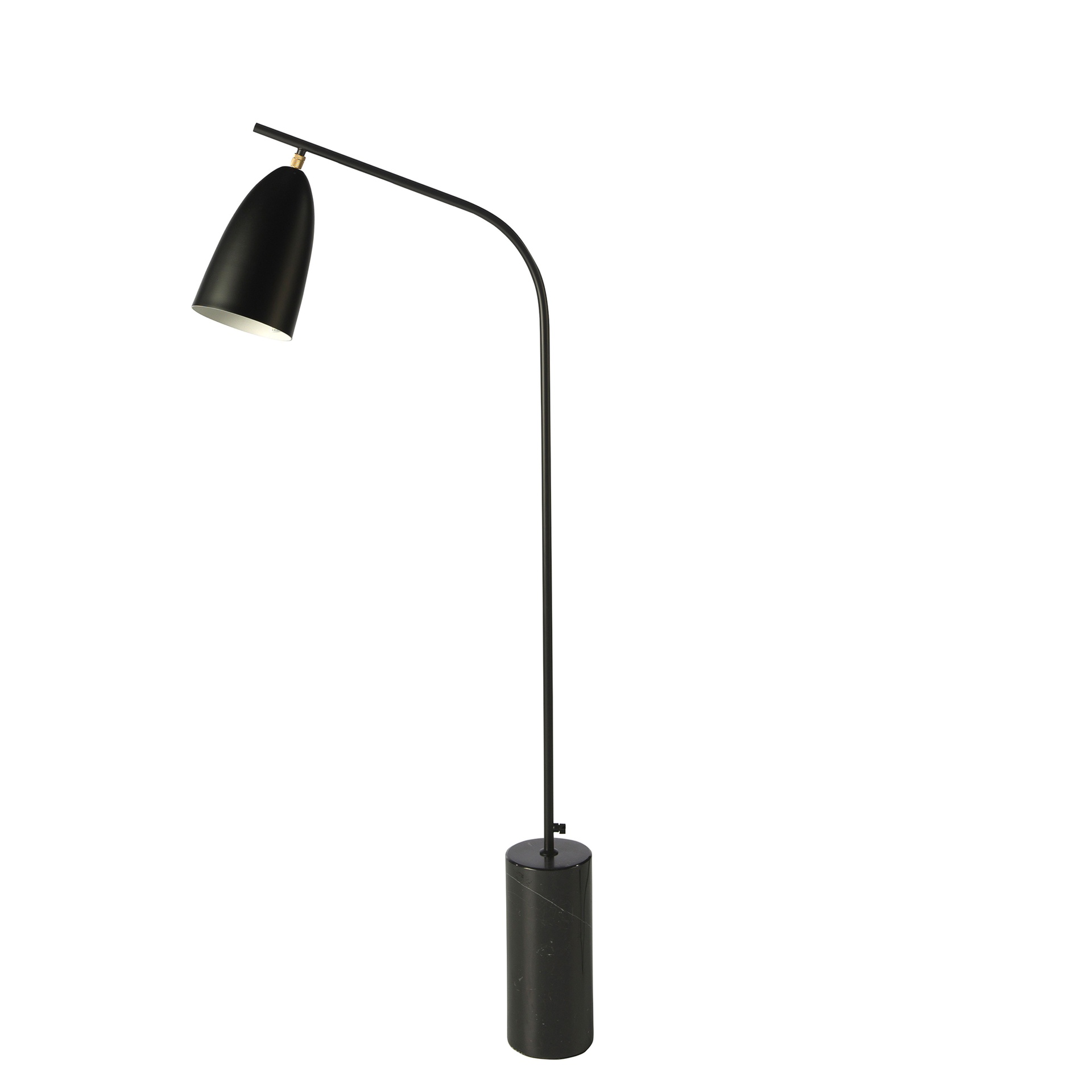 Lampadaire en marbre noir et acier noir Lampadaire en marbre noir et acier noir