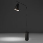 Lampadaire en marbre noir et acier noir