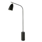 Lampadaire en marbre noir et acier noir