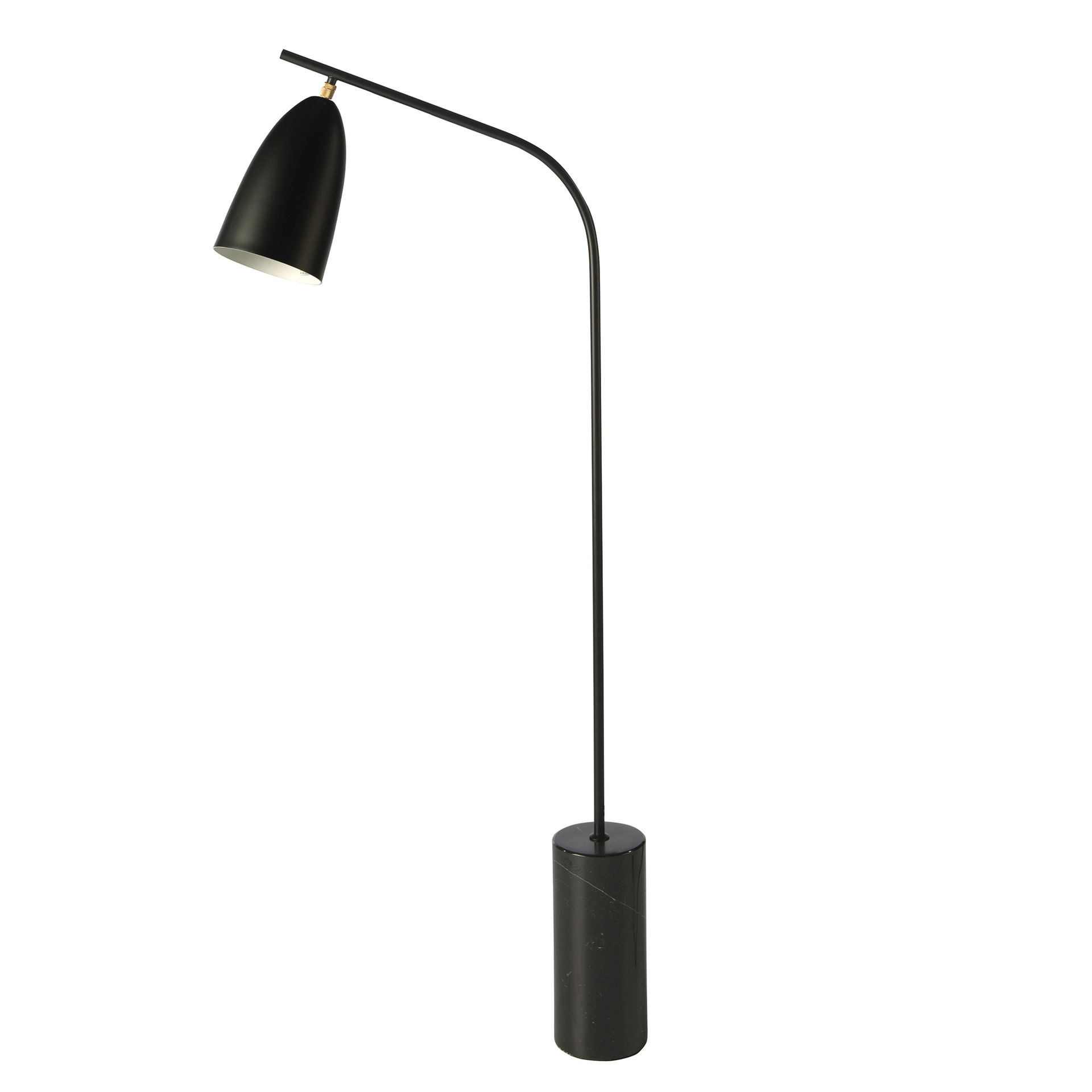 Lampadaire en marbre noir et acier noir Lampadaire en marbre noir et acier noir