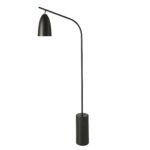 Lampadaire en marbre noir et acier noir