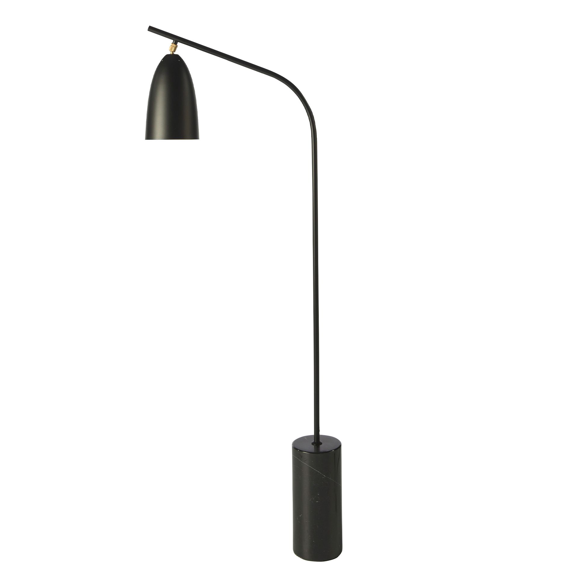 Lampadaire en marbre noir et acier noir Lampadaire en marbre noir et acier noir