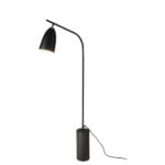 Floor lamp in nero marquina marble and black steel