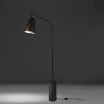 Floor lamp in nero marquina marble and black steel