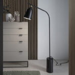 Floor lamp in nero marquina marble and black steel