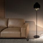 Lampadaire en acier inoxydable noir