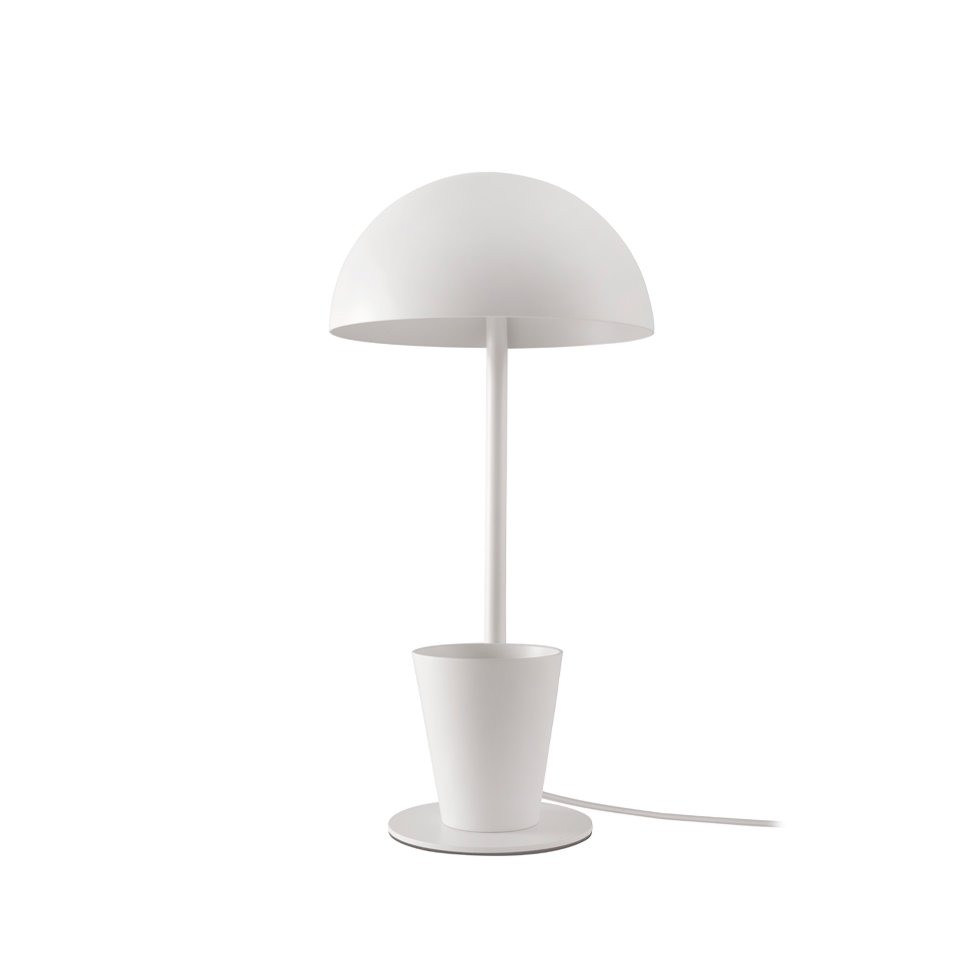 Table lamp in white steel