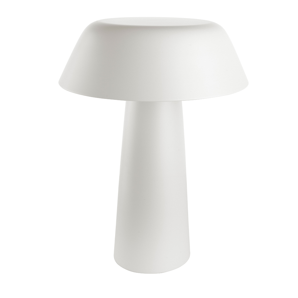 Table lamp in white stainless steel
