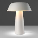 Table lamp in white stainless steel