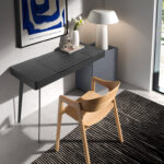 Table lamp in white stainless steel