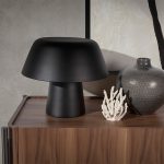 Lampe de table en acier inoxydable noir