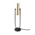 Table lamp in black stainless steel and gold-plated stainless steel