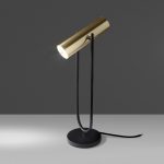 Table lamp in black stainless steel and gold-plated stainless steel