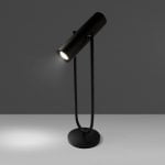 Lampe de table en acier inoxydable noir