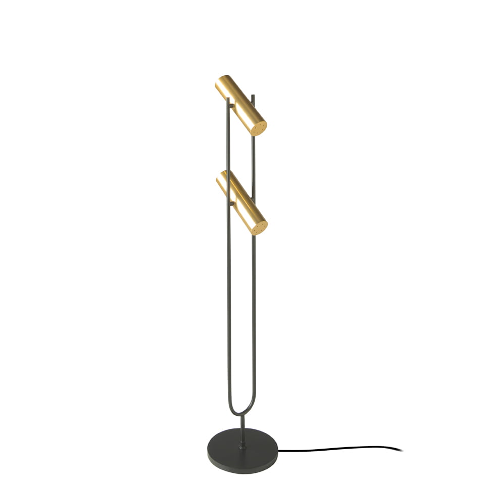 Black and gold stainless steel floor lamp