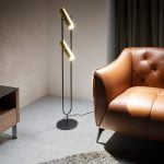 Black and gold stainless steel floor lamp