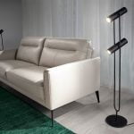 Floor lamp in black stainless steel